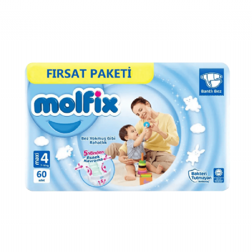 Molfix Bebek Bezi Maxi 4 Numara 7-14 kg 62 Adet 