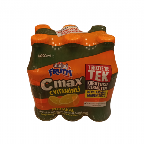 Uludağ Frutti Cmax Portakal Aromalı Maden Suyu 6x200 ml