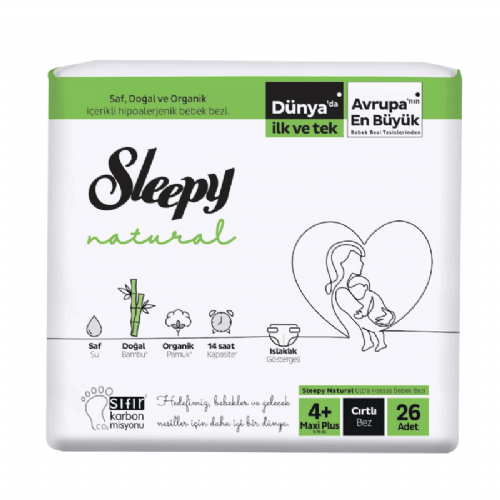 Sleepy Natural Bebek Bezi 4+ Maxi Plus 9-16 kg 26 Adet