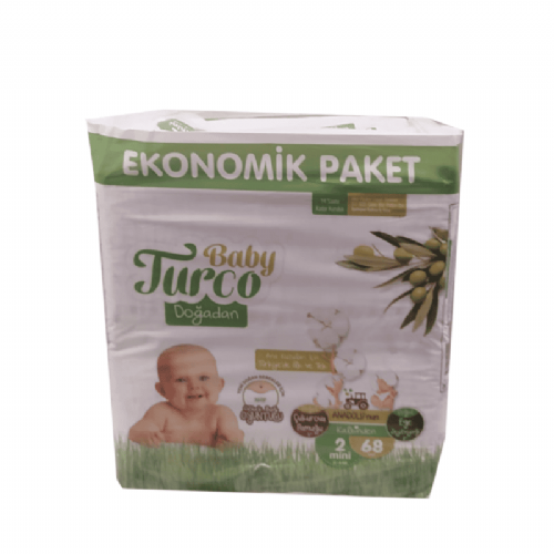 Baby Turco Bebek Bezi Ekonomik Paket 2 Numara 3-6 kg 68 Adet