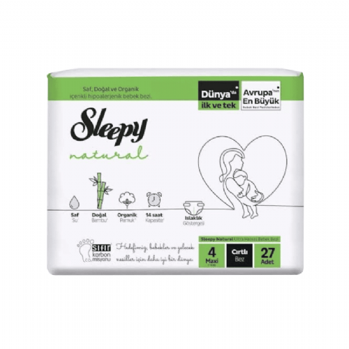 Sleepy Natural Bebek Bezi 4+ Maxi Plus (9-16 kg) 26 Adet